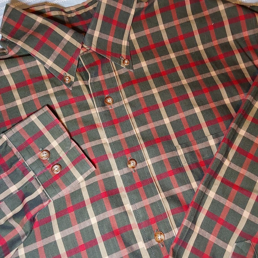 Brooks Brothers 346‎ Mens Med Button Down Non Iron Plaid Long Sleeve Dress Shirt